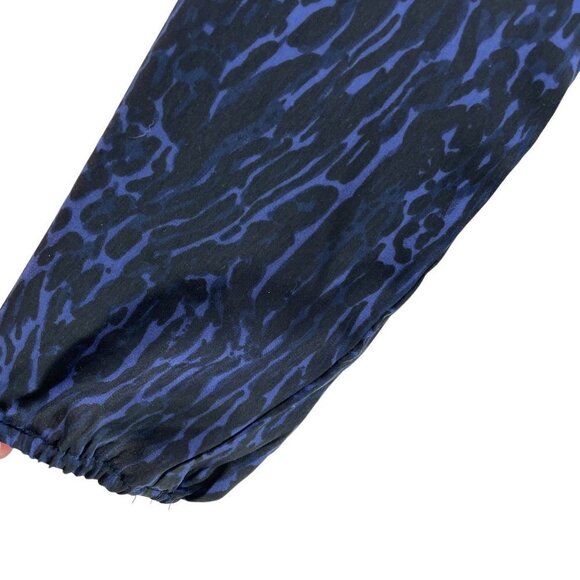 Gigi Parker Size L‎ Navy  Leopard Eclipse Tiered Long Sleeve Pullover Dress - Picture 6 of 7